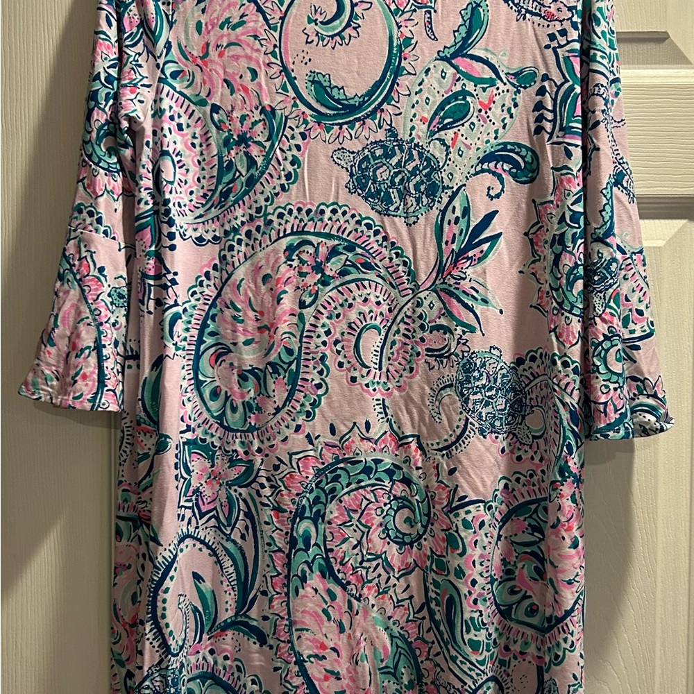 Lilly Pulitzer Paisley Print Dress in Pink and Teal
